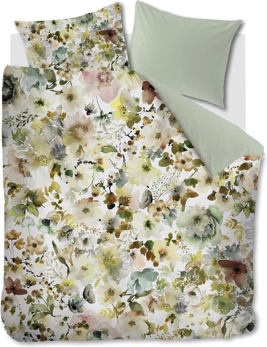 Kardol Aquitaine dekbedovertrek - Eenpersoons - 140x200/220 - Groen van Kardol