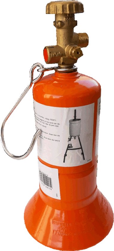 Karwei Propaan Gasfles - 1 liter stalen 3/8"L - Karweifles met ophanghaak -  FeramoTools van FeramoTools