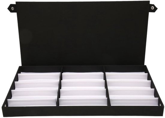 KARZO - Zonnebril Organizer, 15 Rasters Meerdere Zonnebril Display Dozen voor Vrouwen, Mannen, Unieke Zonnebril Doos Sieraden Collectie Doos voor Zonnebrillen, Horloges, Armbanden, Oorbellen, van KARZO