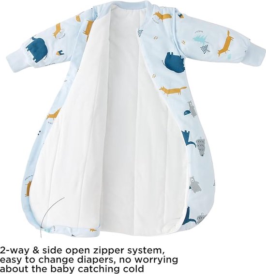 Katoenen baby wrap - babyslaapzak kleine kinderen het hele jaar door slaapzak, pyjama voor jongens en meisjes 95-105cm van Hiqe-Flos
