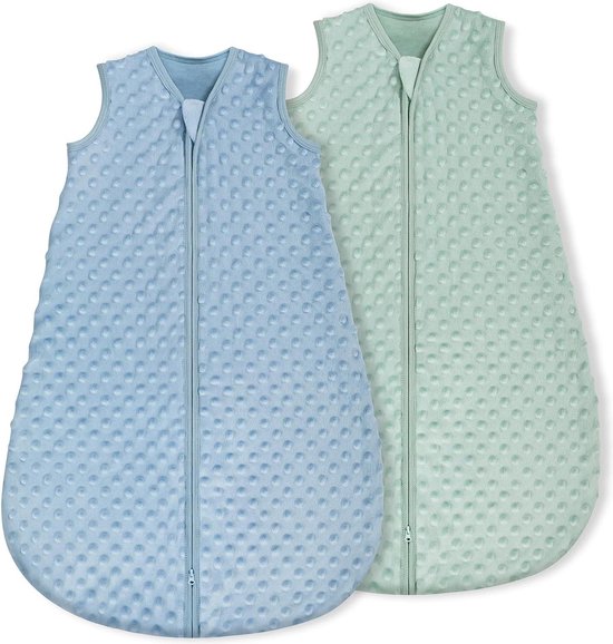 Katoenen Babyslaapzak 15 TOG voor Pasgeborenen 6-12 Maanden - Lente Herfst Blauw Groen van Lictin
