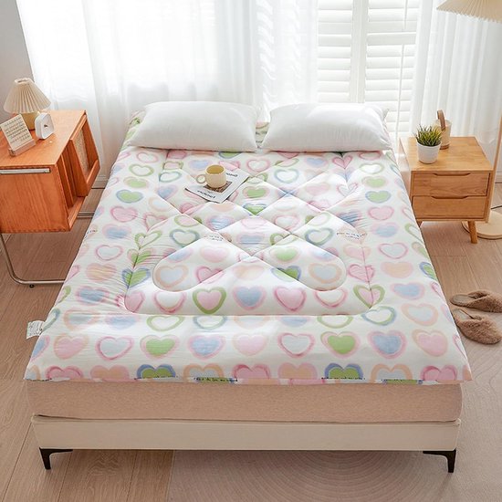 Katoenen Futonmatras - Vloermatras Slaapkussen - Comfortabel Slapen - Gevuld met 100% Katoen - 0.9 x 2.0 m - D