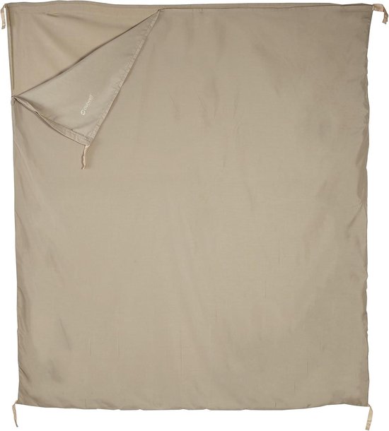 Katoenen Liner Dubbel - Slaapzakhoes Binnen - Kamperen Comfort - 1/3 Lengte Rits - One Size - Beige