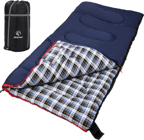 Katoenen Slaapzak - Dekenslaapzak Outdoor - Kamperen Wandelen - XXXL Oversized - 120x100cm - Marineblauw
