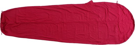 Katoenen Slaapzak Inleg - Reis Laken - Kamperen en Reizen - Mummy Vorm - 225 x 75/45 cm - Bordeaux