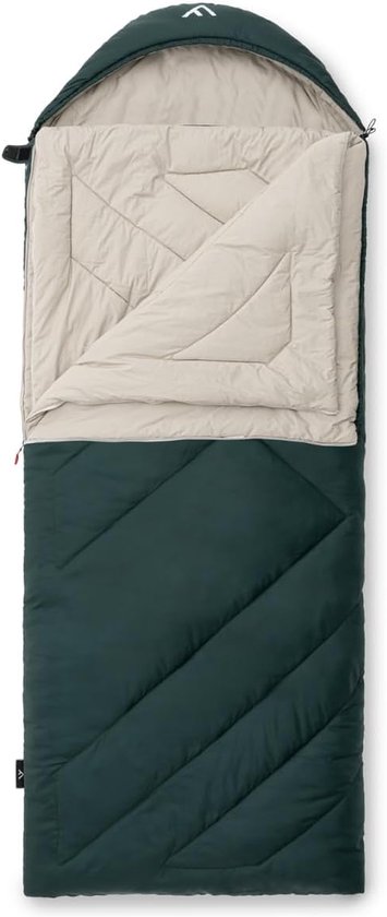 Katoenen Slaapzak - Modulaire Slaapzak - Kamperen en Reizen - Verdeelbaar in Twee - 220 x 90 cm - Donkergroen