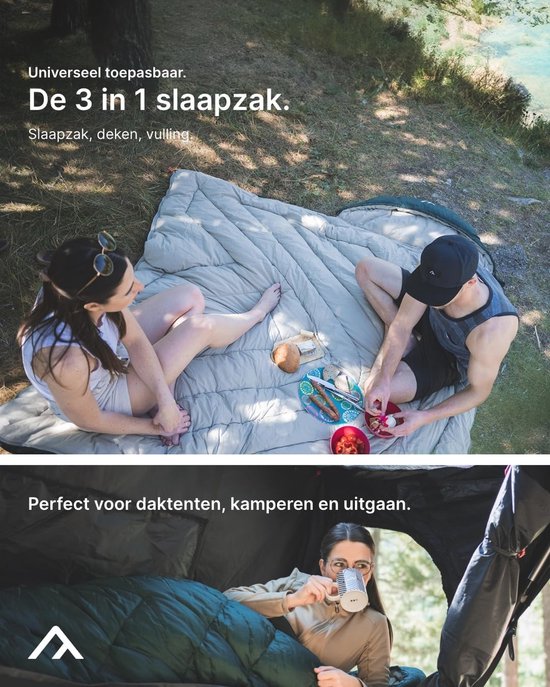 Katoenen Slaapzak voor Volwassenen - Dubbele en Modulair Bruikbare Daktent Slaapzak (220 x 90 cm) van Merkloos