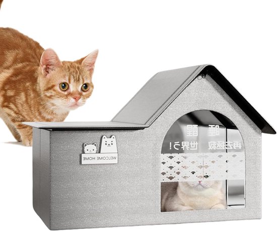Kattenhuis Koeltent - Huisdier Grot - Koel Blijven - Opvouwbaar Ontwerp - 53x35x37 cm - Niet gespecificeerd