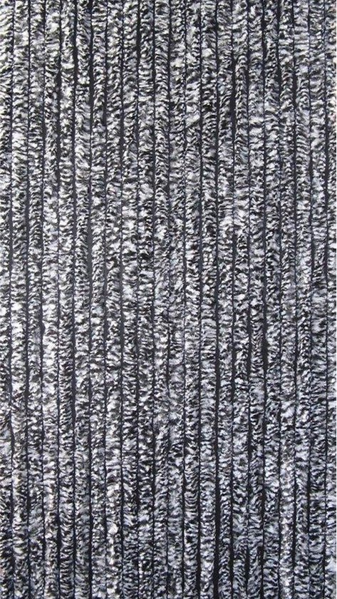 Kattenstaart vliegengordijn Kattenstaart Zwart-Wit gemeleerd 90x200 cm van Merkloos