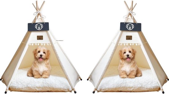 Kattentent - Huisdier tent - Dierenhuis - Kattenhol – Kattenhuis - Kattenmand - Dierentent - Katten Tipi Tent – Voor Binnen – 40 x 40 x 50 cm van Simply Maison