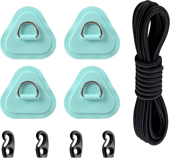 Kayak Reparatieset - Watersport Set - Watersport Reparatie - Roestvrijstalen D-ringen - 4-Delig - Muntgroen