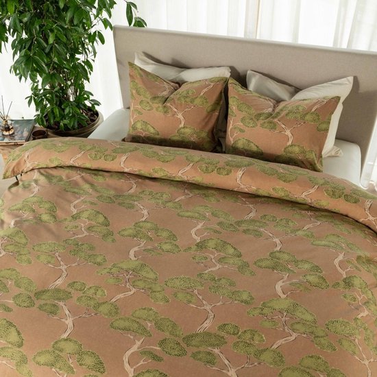 Kayori Aria Dekbedovertrek Katoen - 240x200-220 +2 slopen - Lits-jumeaux - Uniek Dessin - Taupe van Merkloos