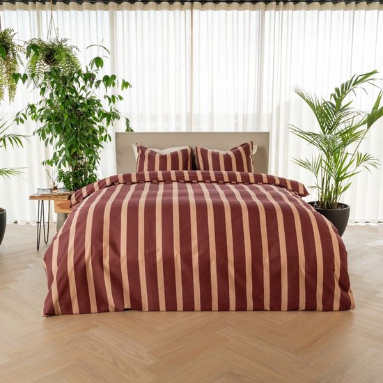 Kayori Dasshu Dekbedovertrek Katoensatijn - 240x200-220 +2 slopen - Lits-jumeaux - Burgundy van Merkloos