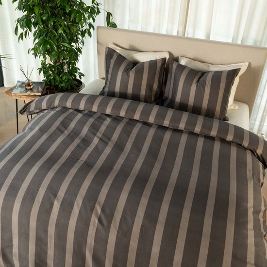 Kayori Dasshu Dekbedovertrek Katoensatijn a - 200x200-220 + 2 slopen - Tweepersoons - Antracite van Kayori