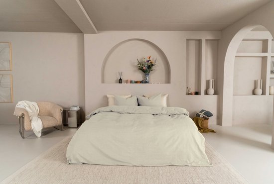 Kayori Kai Dekbedovertrek Katoen - 260x200-220 +2 slopen - Lits-jumeaux - Biologisch Katoen - Zand van Kayori