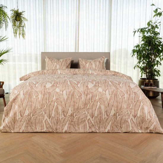 Kayori Kimora Dekbedovertrek Katoen - 260x200-220 +2 slopen - Zacht & Ademend - Lits-jumeaux - Naturel van Kayori