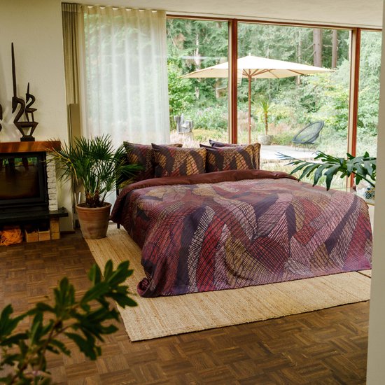 Kayori Kymani Dekbedovertrek Egyptisch Satijn - 140x200-220 + 1 sloop - Eenpersoons 100% Egyptisch Katoensatijn - Rood van Merkloos