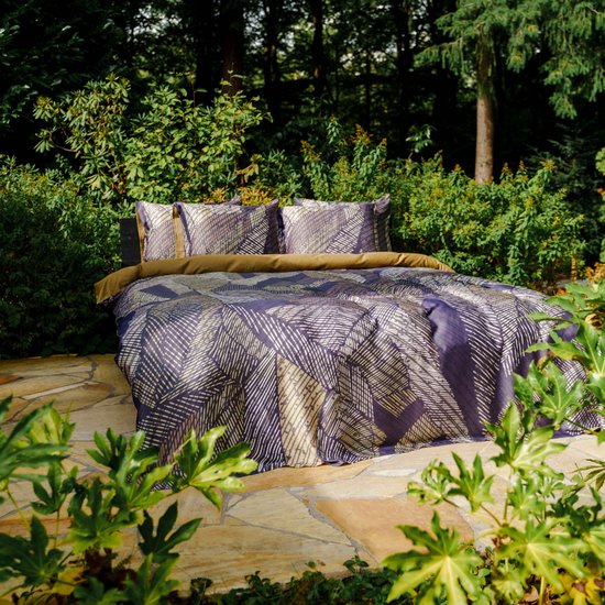 Kayori Kymani Dekbedovertrek Egyptisch Satijn - 260x200-220 + 2 slopen - Lits-jumeaux 100% Egyptisch Katoensatijn - Goud van Merkloos