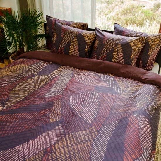 Kayori Kymani Dekbedovertrek Egyptisch Satijn - 260x200-220 + 2 slopen - Lits-jumeaux 100% Egyptisch Katoensatijn - Rood van Kayori