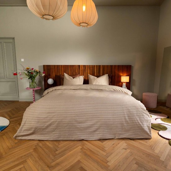 Kayori Lueso Dekbedovertrek Flanel - 200x200-220 + 2 slopen - Superzacht & Isolerend - Tweepersoons - Offwhite van Merkloos