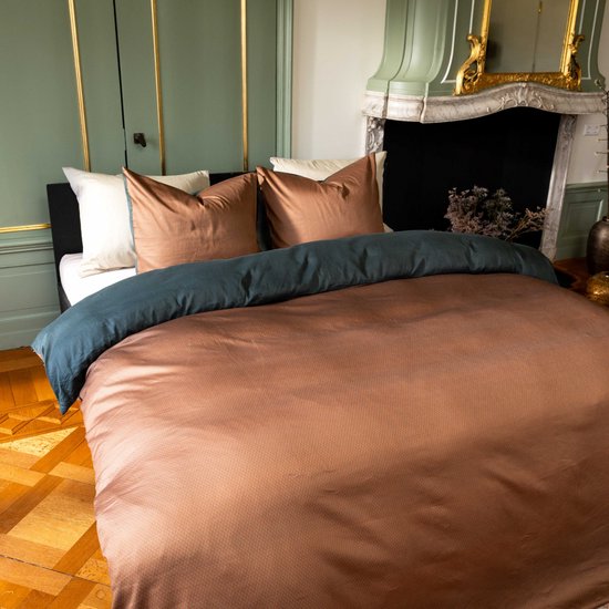 Kayori Myoko Dekbedovertrek Katoensatijn Terra - 240x200-220 + 2 slopen - Lits-jumeaux - Zacht, Ademend & Vochtregulerend - Bruin van Merkloos