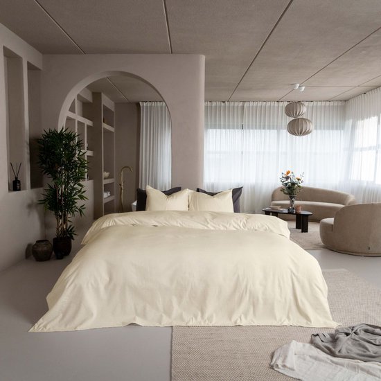 Kayori Showa Dekbedovertrek Flanel - 260x200-220 +2 slopen - Lits-jumeaux - Offwhite van Kayori