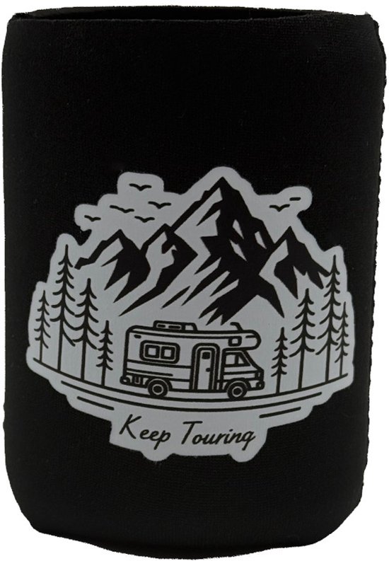 "Keep Touring" Van Life neopreen koelbox voor standaard 330ml blikjes – Mountain Traveler van Keep Touring