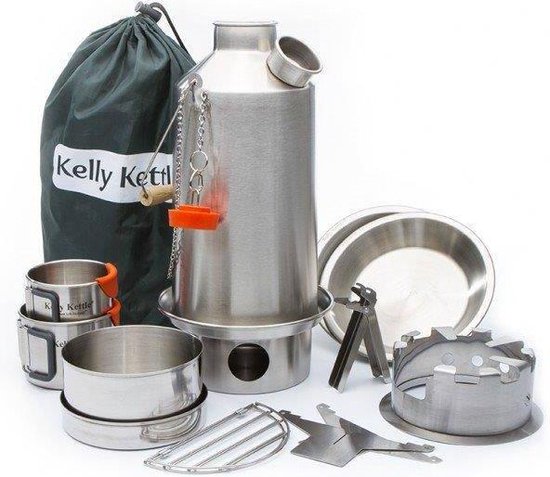 Kelly Kettle Ultimate Base Camp Kit - 1.6L - RVS - inclusief kookset van Merkloos