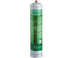 Kemper 1 liter wegwerp cilinder met 60 liter Argon/CO² Mix Gas - M10 x 1 aansluiting van Merkloos