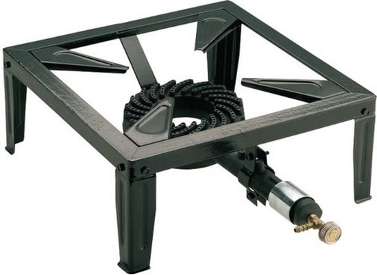 Kemper 1 pit Camping Gasstel Gasbrander Wokbrander - 7,5 KW - 37cm - 4 Voets van Kemper