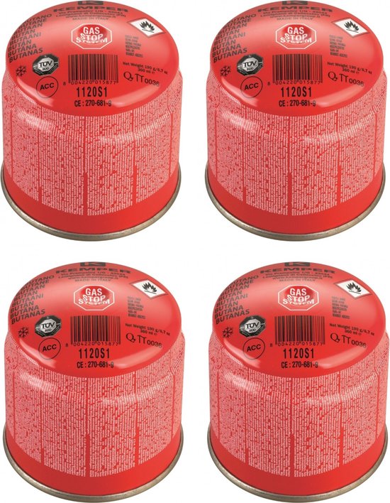 Kemper Camping Gasfles gasvulling priktank- 4 STUKS van Kemper