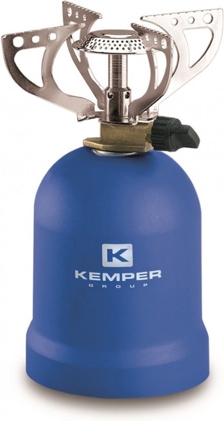 Kemper Gaskooktoestel - MET 4 steunen - 1200 Watt - Blauw van Merkloos