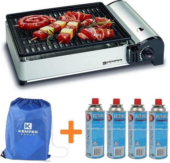 Kemper portable smart gas barbecue | Tafelbarbecue | Campingkooktoestel | 4 gasflessen