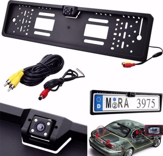 Kentekenplaat Achteruitrijcamera - Auto Kentekenplaathouder met Nachtzicht Camera 4-LED van Merkloos