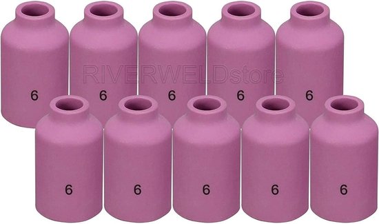 Keramische Gaslens Beker Set voor TIG Lastoorts WP 17 18 26 Serie - 10 Stuks