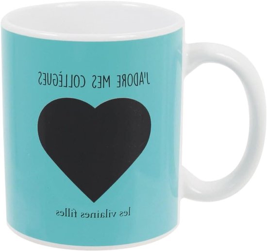 Keramische Mok - Themabeker Koffiemok - Kantoor Gebruik - Grappige Inscriptie - D12 x H9.5 cm - Blauw