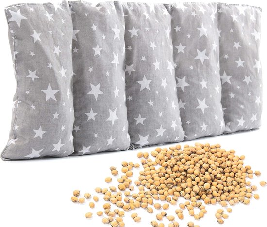 Kersenpitkussen voor warmte en koude | 55 x 20 cm | ideaal voor rug, nek en schouders | massagetoepassing voor kinderen en volwassenen | veilig gebruik van Merkloos