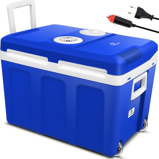KESSER® 40L Thermo Elektrische Koelbox met wielen | voor warm houden en koelen | Coolbox | 12 volt en 230 volt| minikoelkast | thermobox voor auto| boot en camping | met ECO-modus - 40L, Blauw van Merkloos