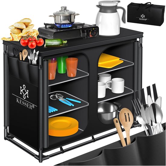 KESSER® Campingkeuken Opvouwbaar - Campingkast inclusief Opbergtas - Kampeerkeuken Kampeerkast van Merkloos