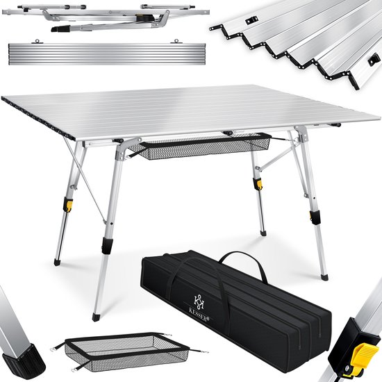 KESSER® Campingtafel inklapbare Tafel - Vouwtafel voor Buiten en Camping 120 x 70 cm - Zilver