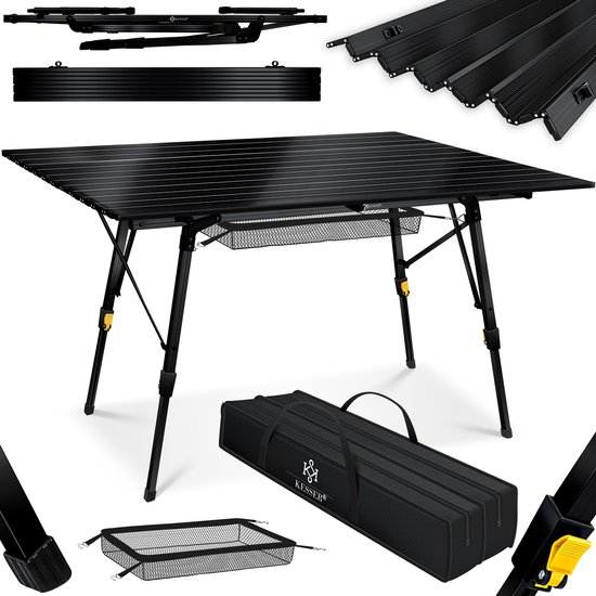 KESSER® Campingtafel inklapbare Tafel - Vouwtafel voor Buiten en Camping 120 x 70 cm - Zwart