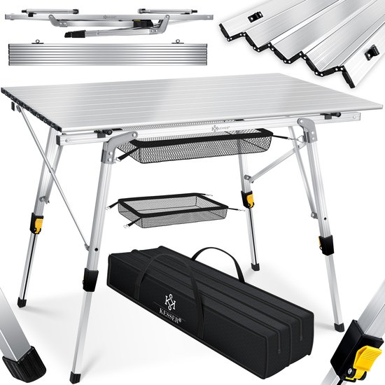 KESSER® Campingtafel inklapbare Tafel - Vouwtafel voor Buiten en Camping 90 x 53 cm - Zilver van KESSER