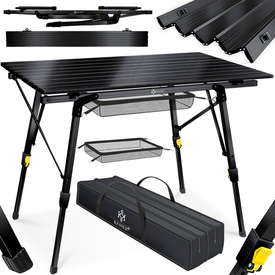 KESSER® Campingtafel inklapbare Tafel - Vouwtafel voor Buiten en Camping 90 x 53 cm - Zwart van KES