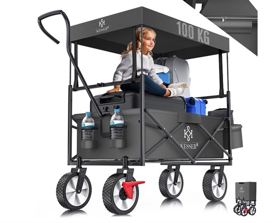 KESSER® opvouwbare bolderwagen met dak handkar transportwagen apparatuurwagen