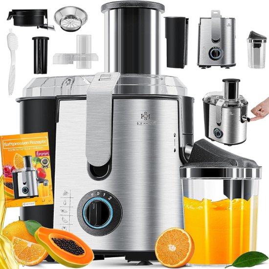 KESSER® Slowjuicer - Sapcentrifuge - Slow Juicer - Sap Centrifuge - Sapcentrifuge Groenten En Fruit - Sapcentrifuge - Slowjuicer Recepten Boek van KESSER®