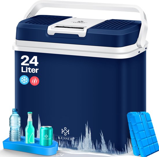 KESSER® Thermo-Elektrische Koelbox 24L Koelt & Verwarmt - Koelbox elektrisch 12V en 230V voor Auto en Camping - Marineblauw van Merkloos