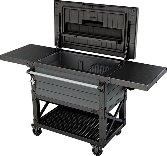 Keter Unity Patio Cooler Partytafel - 95,5x58,4x89,8cm - Zwart van Merkloos