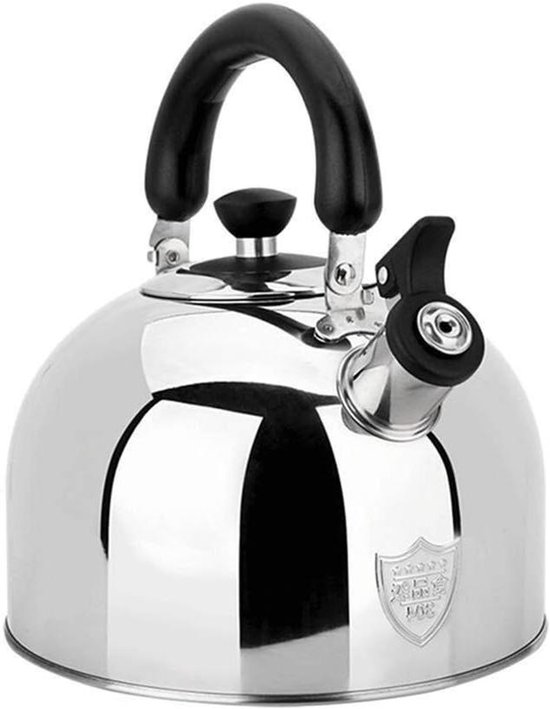 Kettle Whistles for Gas Hob Stainless Steel Tea Flute for Hob Anti-scalding Handle Fast Cooking Kettle Whistling Teapot Home Camping (Stainless Steel 3L)