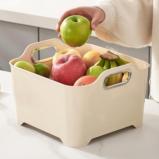 Keuken Groentezeef - Fruitmand Afgieten - Groenten Wassen - Handvat en Afvoerplug - 28x28x19 cm