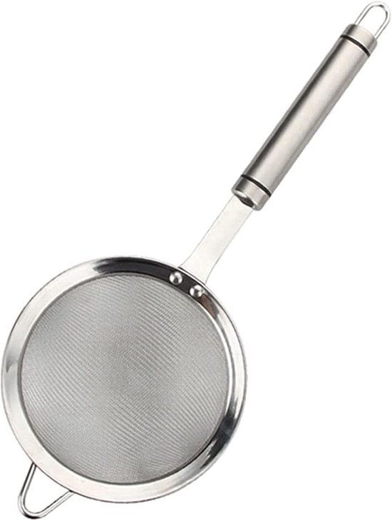 Keuken Zeef - Afgieter Vergiet - Noodles Koken - Lange Handgreep - Roestvrij Staal - Zilver